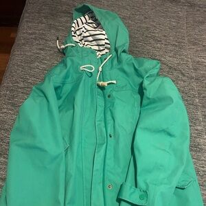 Joules Green Hooded Rain Coat